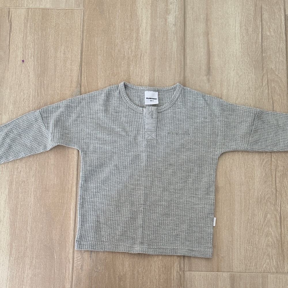 Cozy Gray Long Sleeve Kids Tee